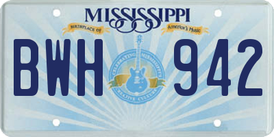 MS license plate BWH942