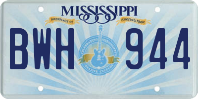 MS license plate BWH944