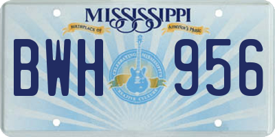 MS license plate BWH956