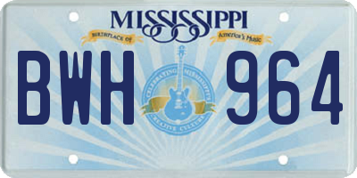 MS license plate BWH964