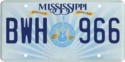 MS license plate BWH966