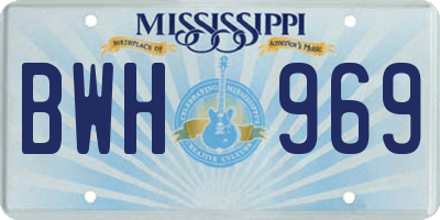 MS license plate BWH969