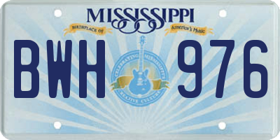 MS license plate BWH976