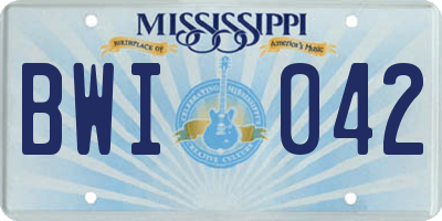 MS license plate BWI042