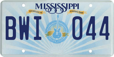 MS license plate BWI044