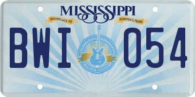 MS license plate BWI054