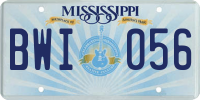MS license plate BWI056
