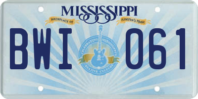MS license plate BWI061