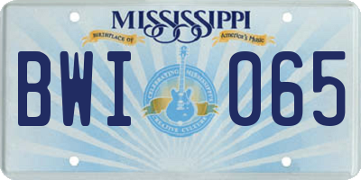 MS license plate BWI065
