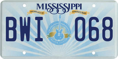 MS license plate BWI068