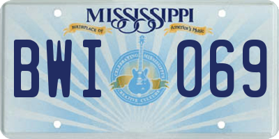MS license plate BWI069