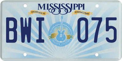 MS license plate BWI075