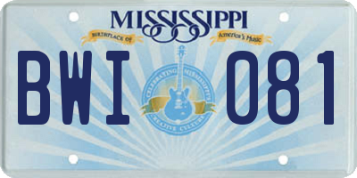 MS license plate BWI081