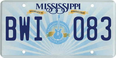 MS license plate BWI083