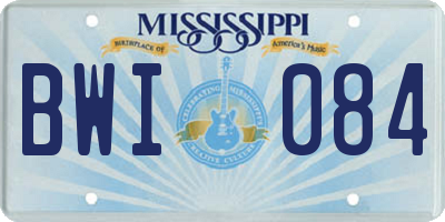 MS license plate BWI084