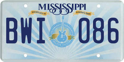 MS license plate BWI086