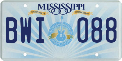 MS license plate BWI088