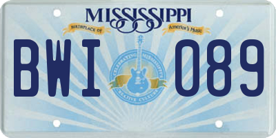 MS license plate BWI089