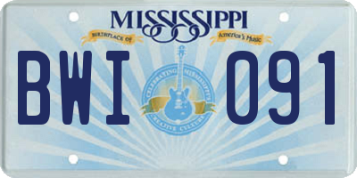 MS license plate BWI091