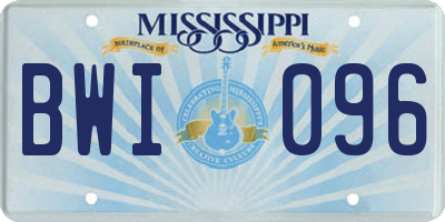 MS license plate BWI096