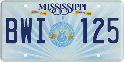 MS license plate BWI125