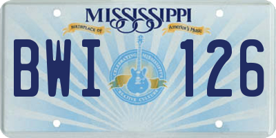 MS license plate BWI126