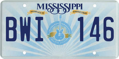 MS license plate BWI146