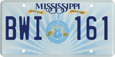 MS license plate BWI161
