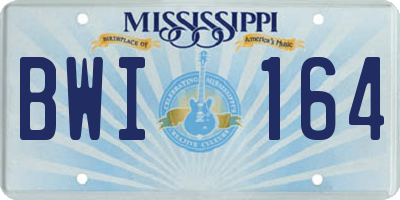 MS license plate BWI164