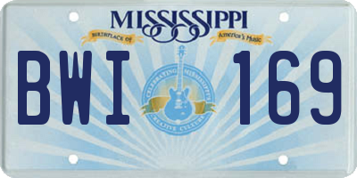 MS license plate BWI169