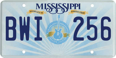 MS license plate BWI256
