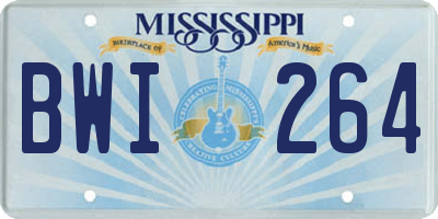 MS license plate BWI264
