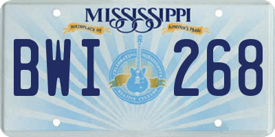MS license plate BWI268