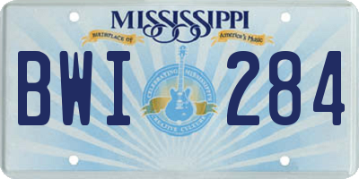 MS license plate BWI284