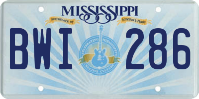 MS license plate BWI286