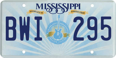 MS license plate BWI295