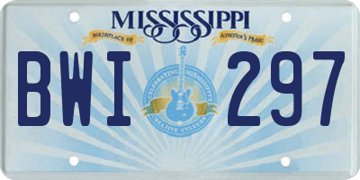 MS license plate BWI297