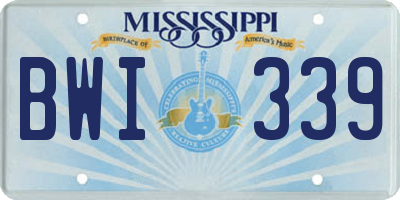 MS license plate BWI339