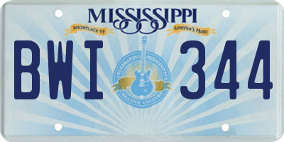 MS license plate BWI344