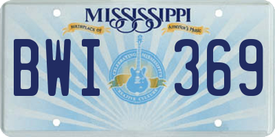 MS license plate BWI369