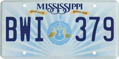 MS license plate BWI379