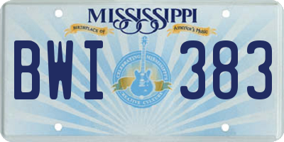 MS license plate BWI383