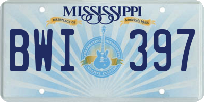 MS license plate BWI397