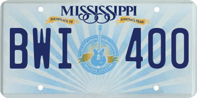 MS license plate BWI400