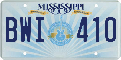 MS license plate BWI410