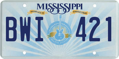 MS license plate BWI421