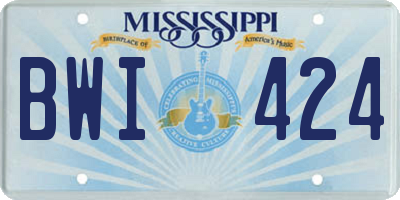 MS license plate BWI424