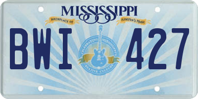 MS license plate BWI427
