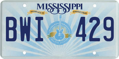 MS license plate BWI429