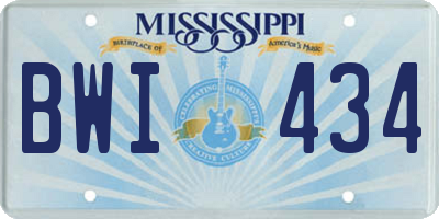 MS license plate BWI434
